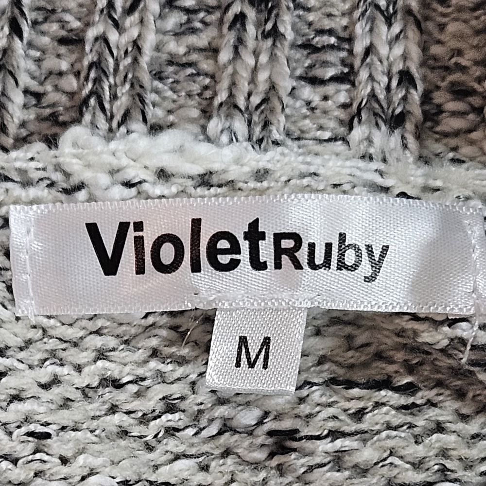 Violet Ruby Gray & Cream Modern Turtleneck Knit O… - image 5